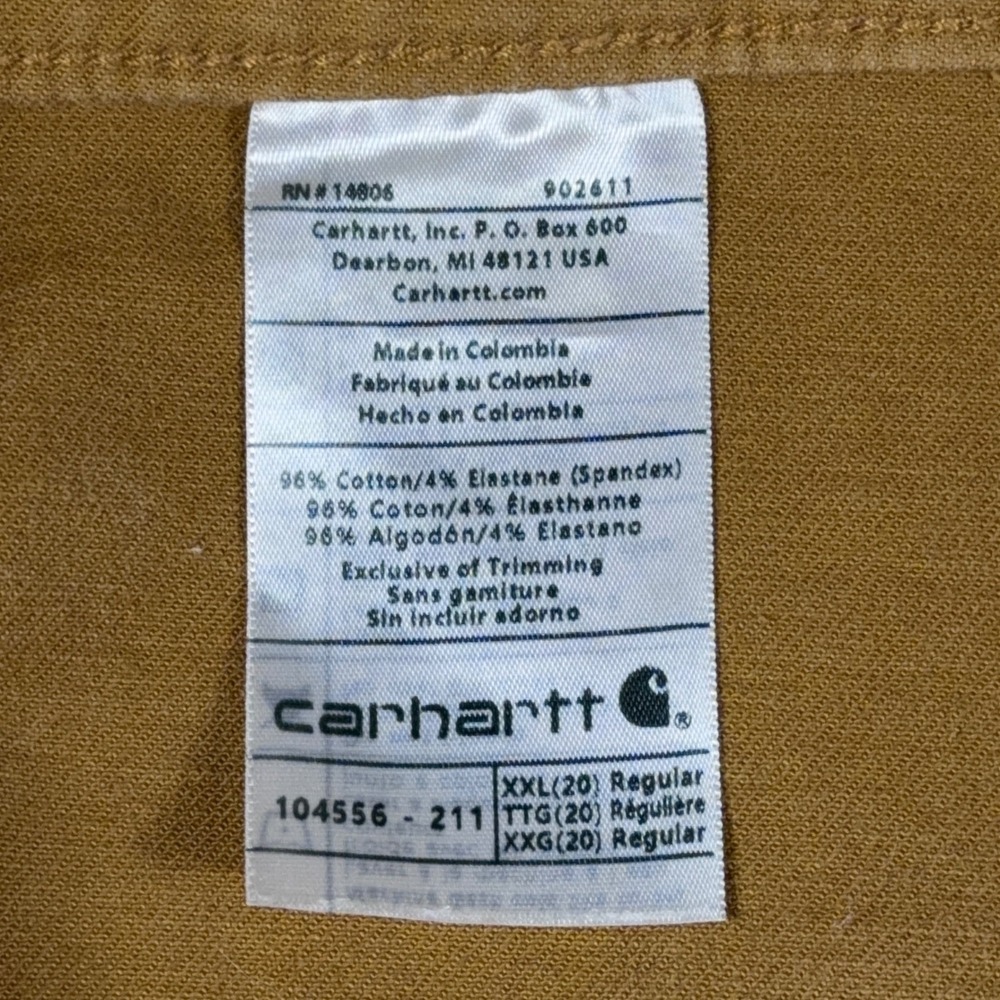 Carhartt Mens XXL Brown Rugged Flex Relaxed Fit Bib Overalls 104556-211 OR4556-W - Picture 8 of 9